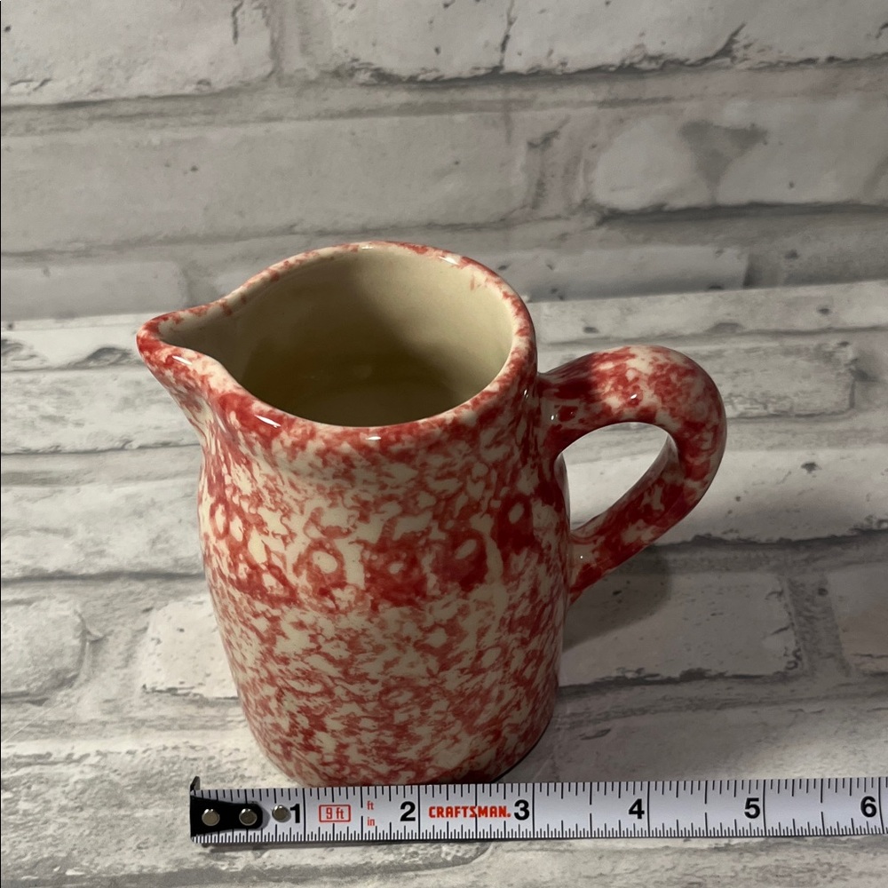 Roseville Pottery  Speckled rose spongeware Ceramic creamer - Picture 4 of 7